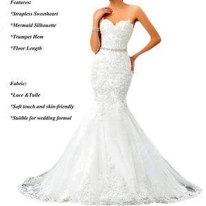 Strapless Sweetheart Mermaid Wedding Dress